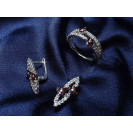 Гарнитур Серебряное Кольцо 15390 / Серебряные Серьги 25390