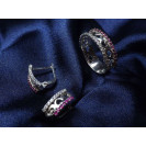 Гарнитур Серебряное Кольцо 15391 / Серебряные Серьги 25391