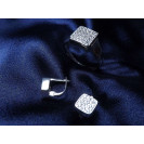 Гарнитур Серебряное Кольцо 15398 / Серебряные Серьги 25398