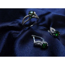 Гарнитур Серебряное Кольцо 15400 / Серебряные Серьги 25400