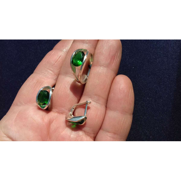 Гарнитур Серебряное Кольцо 15410 / Серебряные Серьги 25410