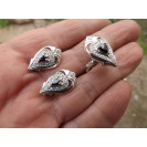 Гарнитур Серебряное Кольцо 15414 / Серебряные Серьги 25414