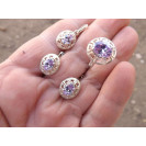 Гарнитур Серебряное Кольцо 15422 / Серебряные Серьги 25422 / Серебряный Подвес 35422