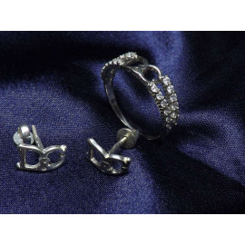 Гарнитур Серебряное Кольцо 15436 / Серебряные Серьги 25436