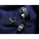 Гарнитур Серебряное Кольцо 15440 / Серебряные Серьги 25440