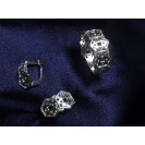 Гарнитур Серебряное Кольцо 15447 / Серебряные Серьги 25447