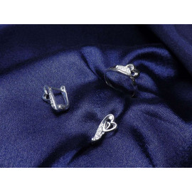 Гарнитур Серебряное Кольцо 15469 / Серебряные Серьги 25469