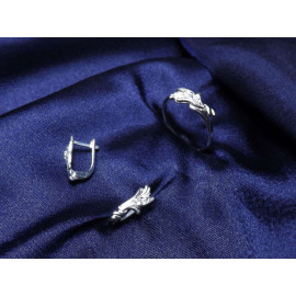 Гарнитур Серебряное Кольцо 15470 / Серебряные Серьги 25470
