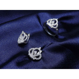 Гарнитур Серебряное Кольцо 15471 / Серебряные Серьги 25471