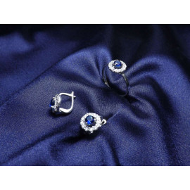 Гарнитур Серебряное Кольцо 15483 / Серебряные Серьги 25483