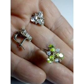 Гарнитур Серебряное Кольцо 15015 / Серебряные Серьги 25015