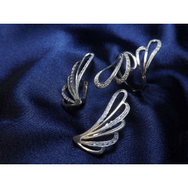 Гарнитур Серебряное Кольцо 15032 / Серебряные Серьги 25032