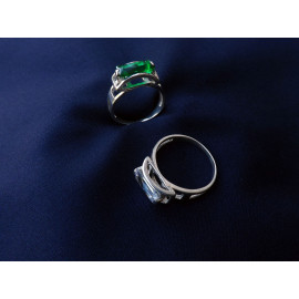 Гарнитур Серебряное Кольцо 15033 / Серебряные Серьги 25033