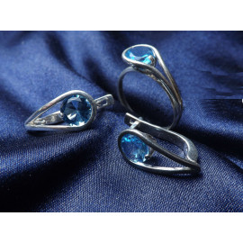 Гарнитур Серебряное Кольцо 15034 / Серебряные Серьги 25034