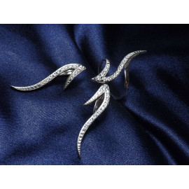 Гарнитур Серебряное Кольцо 15042 / Серебряные Серьги 25042