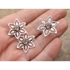 Гарнитур Серебряное Кольцо 15048 / Серебряные Серьги 25048