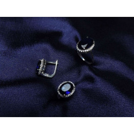 Гарнитур Серебряное Кольцо 15061 / Серебряные Серьги 25061