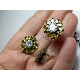 Гарнитур Серебряное Кольцо 15064 / Серебряные Серьги 25064