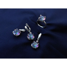 Гарнитур Серебряное Кольцо 15069 / Серебряные Серьги 25069 / Серебряный Подвес 35069