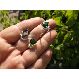 Гарнитур Серебряное Кольцо 15077 / Серебряные Серьги 25077