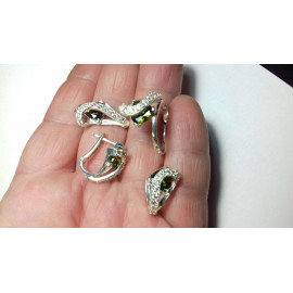 Гарнитур Серебряное Кольцо 15088 / Серебряные Серьги 25088 / Серебряный Подвес 35088