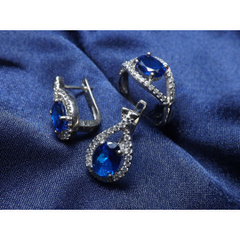 Гарнитур Серебряное Кольцо 15099 / Серебряные Серьги 25099