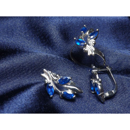 Гарнитур Серебряное Кольцо 15103 / Серебряные Серьги 25103