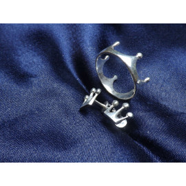 Гарнитур Серебряное Кольцо 15104 / Серебряные Серьги 25104