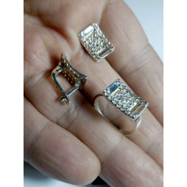 Гарнитур Серебряное Кольцо 15116 / Серебряные Серьги 25116