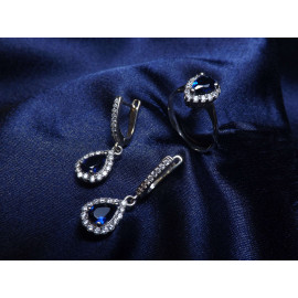 Гарнитур Серебряное Кольцо 15130 / Серебряные Серьги 25130