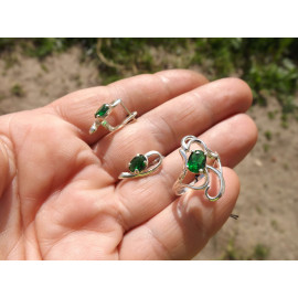 Гарнитур Серебряное Кольцо 15140 / Серебряные Серьги 25140