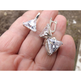 Гарнитур Серебряное Кольцо 15150 / Серебряные Серьги 25150