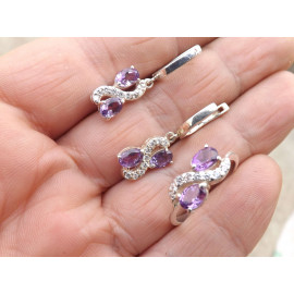 Гарнитур Серебряное Кольцо 15152 / Серебряные Серьги 25152