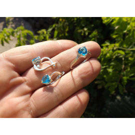 Гарнитур Серебряное Кольцо 15162 / Серебряные Серьги 25162