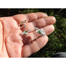 Гарнитур Серебряное Кольцо 15165 / Серебряные Серьги 25165