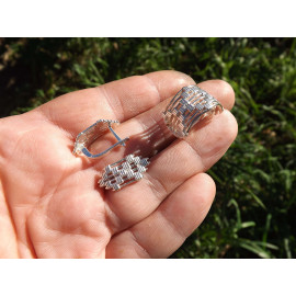 Гарнитур Серебряное Кольцо 15172 / Серебряные Серьги 25172