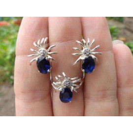 Гарнитур Серебряное Кольцо 15176 / Серебряные Серьги 25176