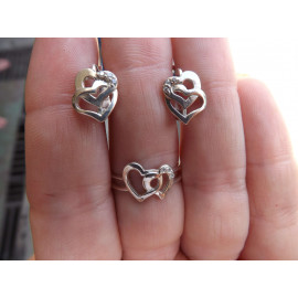 Гарнитур Серебряное Кольцо 15192 / Серебряные Серьги 25192