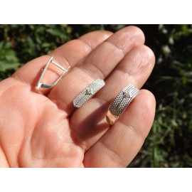 Гарнитур Серебряное Кольцо 15193 / Серебряные Серьги 25193