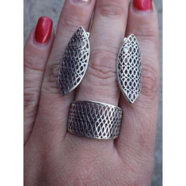 Гарнитур Серебряное Кольцо 15203 / Серебряные Серьги 25203