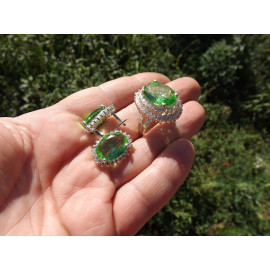 Гарнитур Серебряное Кольцо 15207 / Серебряные Серьги 25207 / Серебряный Подвес 35207