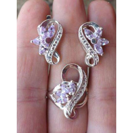 Гарнитур Серебряное Кольцо 15213 / Серебряные Серьги 25213