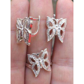 Гарнитур Серебряное Кольцо 15216 / Серебряные Серьги 25216