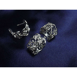 Гарнитур Серебряное Кольцо 15219 / Серебряные Серьги 25219