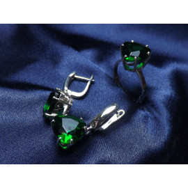 Гарнитур Серебряное Кольцо 15222 / Серебряные Серьги 25222