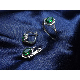 Гарнитур Серебряное Кольцо 15241 / Серебряные Серьги 25241