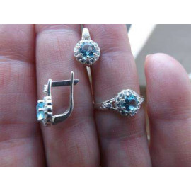 Гарнитур Серебряное Кольцо 15245 / Серебряные Серьги 25245