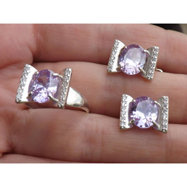 Гарнитур Серебряное Кольцо 15249 / Серебряные Серьги 25249