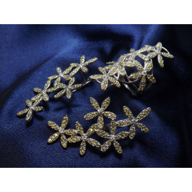 Гарнитур Серебряное Кольцо 15263 / Серебряные Серьги 25263