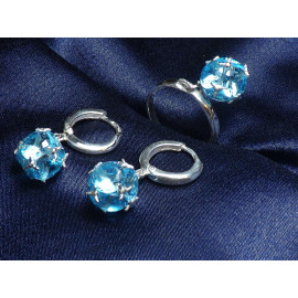 Гарнитур Серебряное Кольцо 15265 / Серебряные Серьги 25265